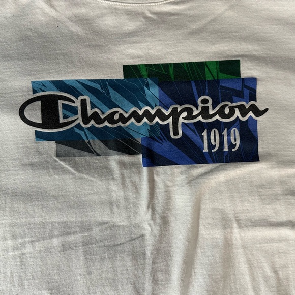 Large White Cotton Classic Jersey Tee with Script Logo - Picture 1 of 4